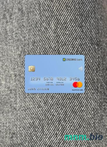 Albania Credins bank wygląd zdjęcia mastercard skan PSD + zdjęcie
